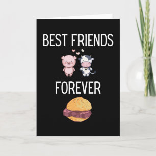 Best friends forever Leberkäs Pig Cow Meatloaf Card