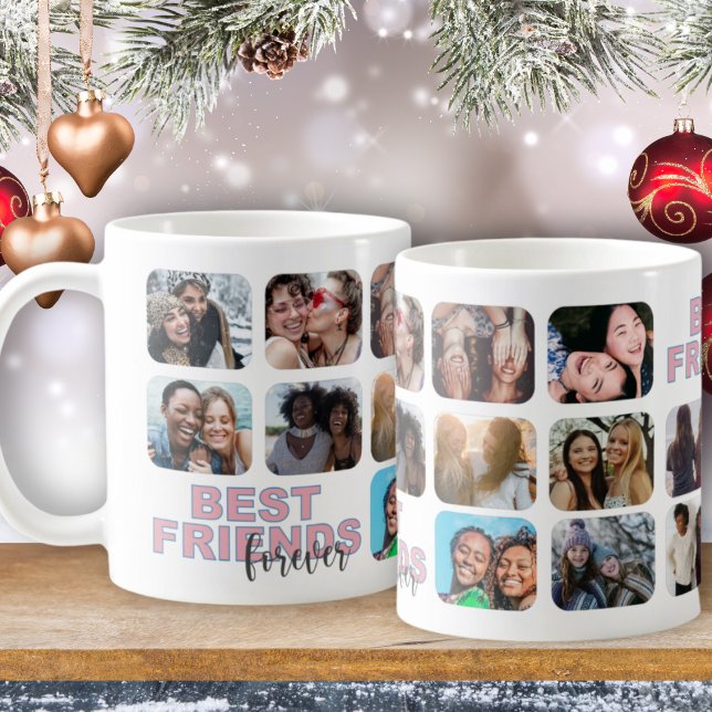 Best Friends Forever Modern 14 Photo Collage  Coffee Mug (Creator Uploaded)