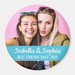Best friends forever modern BFF photo Magnet