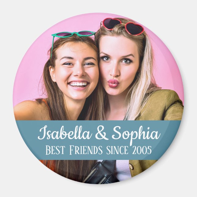Best friends forever modern BFF photo Magnet (Front)