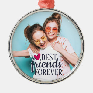 Best friends forever modern BFF photo trendy Metal Ornament