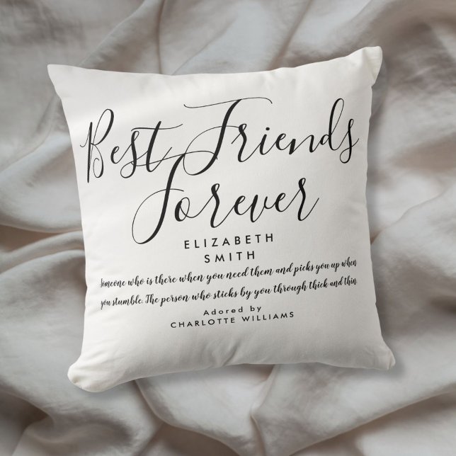 Best Friends Forever Modern Elegant Script Quote Throw Pillow (Best Friends Forever Modern Elegant Script Quote Throw Pillow)