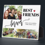 Best friends forever modern photo collage names plaque<br><div class="desc">Modern black and white best friends forever typography script with 4 custom photos keepsake create your own display plaque.              Please note that the text and background colours are changeable. You can replace them with any other colour after selecting CUSTOMIZE option.</div>