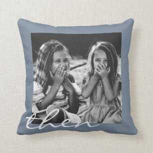 Best Friends Forever Now and Then Photo Gift Throw Pillow