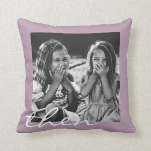 Best Friends Forever Now and Then Photo Gift Throw Pillow