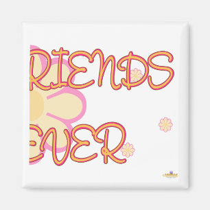 Best Friends Forever Orange Pink Flowers Part 2 Magnet