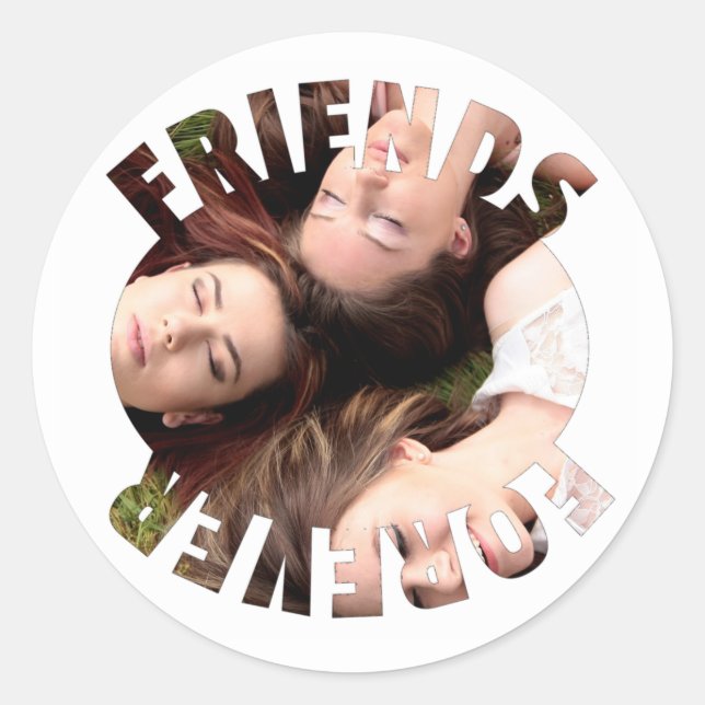 Best friends forever personalized photo classic round sticker (Front)