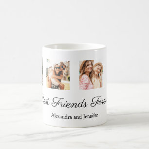 Best friends forever personalized photo collage coffee mug