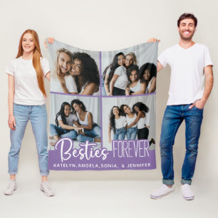 Best Friends Forever Personalized Photo Collage Fleece Blanket