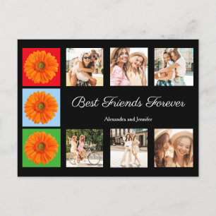 Best friends forever personalized photo collage postcard