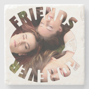 Best friends forever personalized photo stone coaster