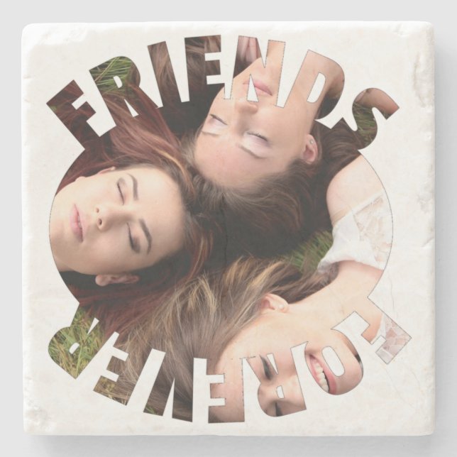 Best friends forever personalized photo  stone coaster (Front)