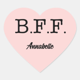 Best Friends Forever Personalized Pink Heart Sticker