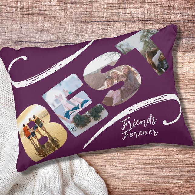 Best Friends Forever Photo Collage BFF Gift Accent Accent Pillow (Creator Uploaded)