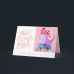 Best Friends Forever Photo Pink happy Birthday Card<br><div class="desc">Best Friends Forever Photo Pink happy Birthday Especially for your bestie on her birthday. Easily add your own favourite photo of you both and personalise your greeting at the bottom and inside.</div>