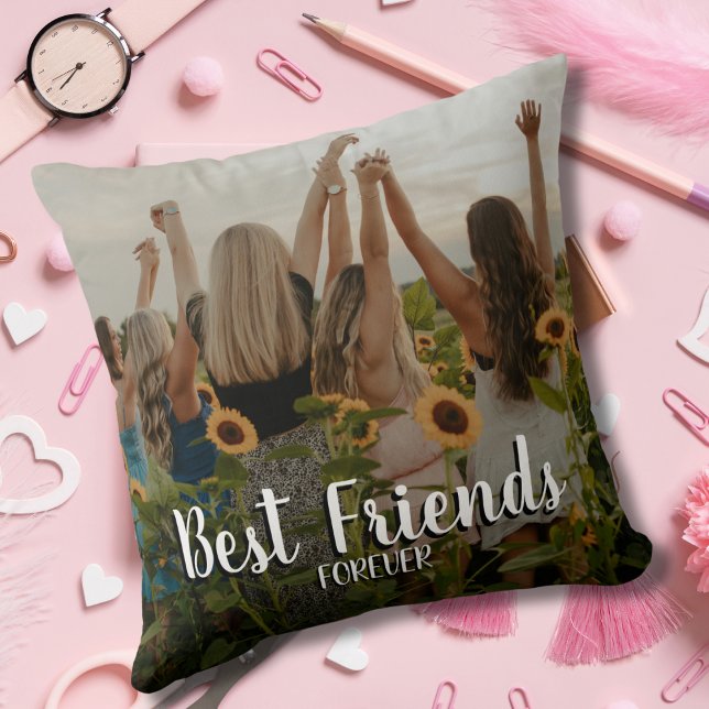 Best Friends Forever Photo Throw Pillow (Creator Uploaded)