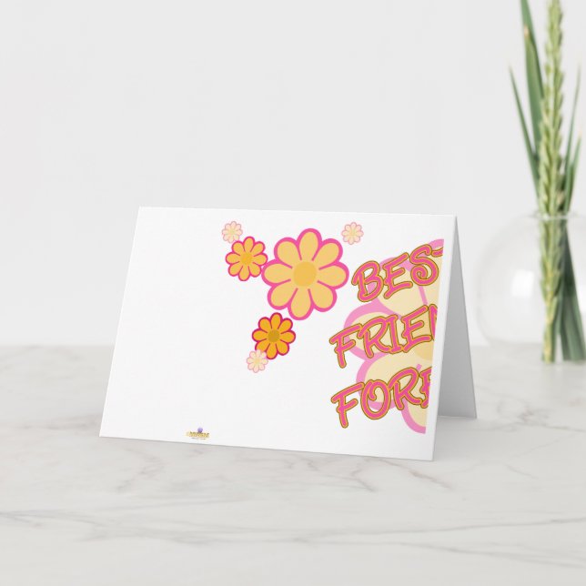 Best Friends Forever Pink Orange Flowers Part 1 Card (Front)