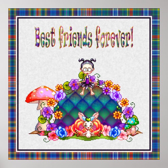 Best Friends Forever Pixel Art Poster (Front)