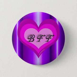 Best friends forever purple heart 2 inch round button