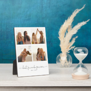 Best Friends Forever Quote 4 Photo Collage Names Plaque