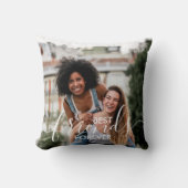 Best Friends Forever Script Overlay 2 Photo Throw Pillow (Front)