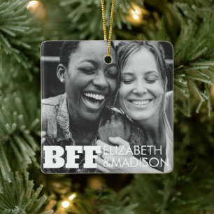 Best Friends Forever Simple Modern Custom Gift Ceramic Ornament