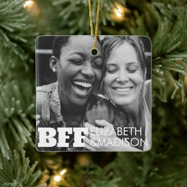 Best Friends Forever Simple Modern Custom Gift Ceramic Ornament (Tree)