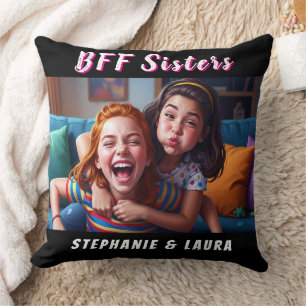 Best Friends Forever Sisters Funny Throw Pillow