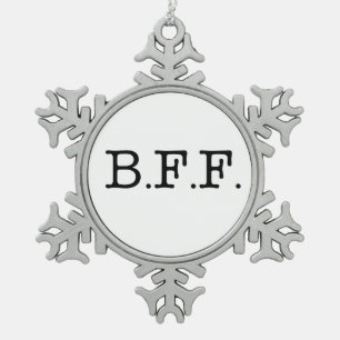 Best Friends Forever Snowflake Pewter Christmas Ornament