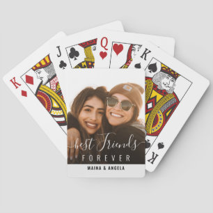 BEST FRIENDS FOREVER stylish script Playing Cards