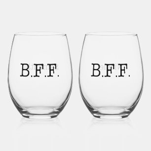 Best Friends Forever Times Two Personalized Stemless Wine Glass