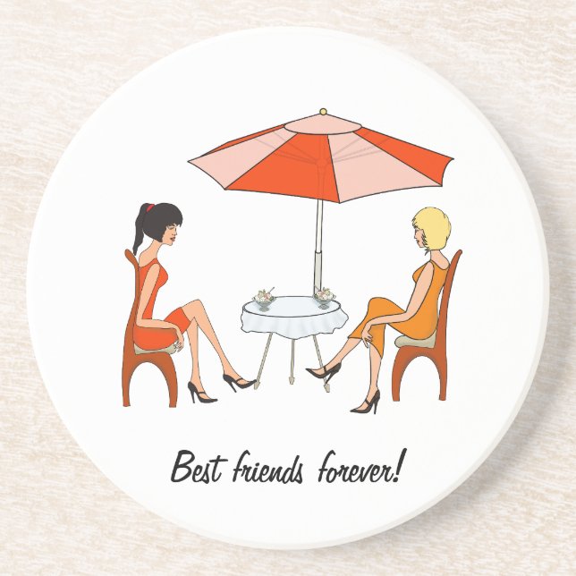 Best friends forever Water Bottle Coaster (Front)