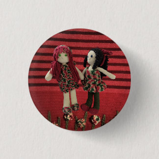 Best Friends Friendship Amigurumi Dolls Design 1 Inch Round Button