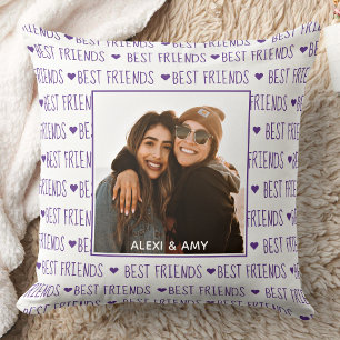 Best Friends Friendship Photo Throw Pillow