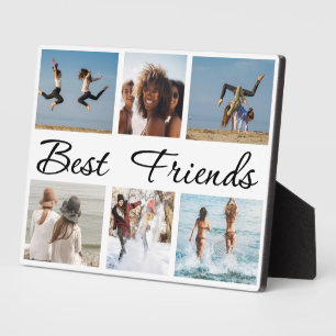 Best Friends Friendship Six Photo Collage Block Plaque