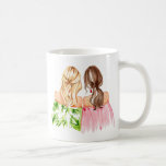 Best Friends Gift Mug Blonde and Brunette<br><div class="desc">So special gift for your Best Friend! Mug with two girls Blonde and Brunette and "Friends Forever" wording on other side.</div>