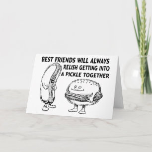 Best Friends Hamburger & Hotdog Trouble Card