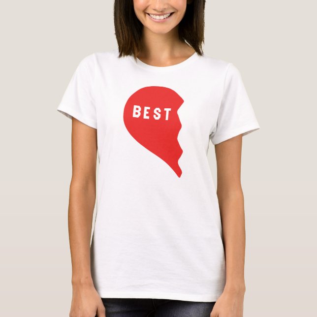 Best Friends Heart 1/2 T-Shirt (Front)