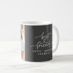 Best friends heart script photo elegant grey coffee mug<br><div class="desc">Best friends heart script photo elegant modern grey typography girly best friends design. Part of a modern collection.</div>