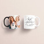 Best friends heart script photo elegant modern coffee mug<br><div class="desc">Best friends heart script photo elegant modern typography girly best friends design. Part of a modern collection.</div>