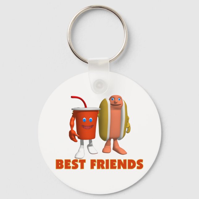Best Friends Hot Dog & Soda Keychain (Front)