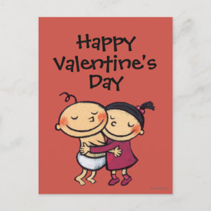 Best Friends Hugging Holiday Postcard
