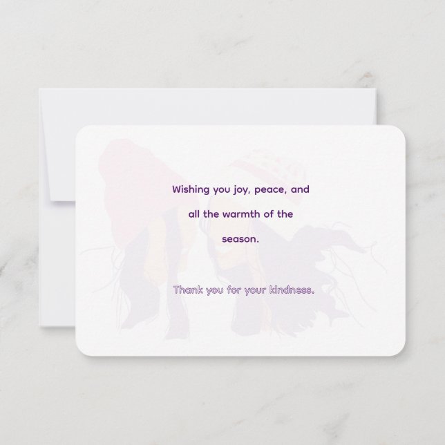 Best Friends Illustration • Modern Accent Pillow Thank You Card (Back)