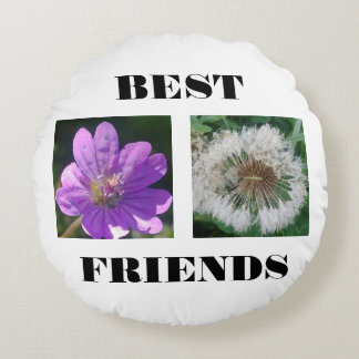 Best Friends Image Template Round Pillow