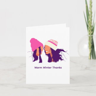 Best Friends in Cozy Hats • Folded Thank You
