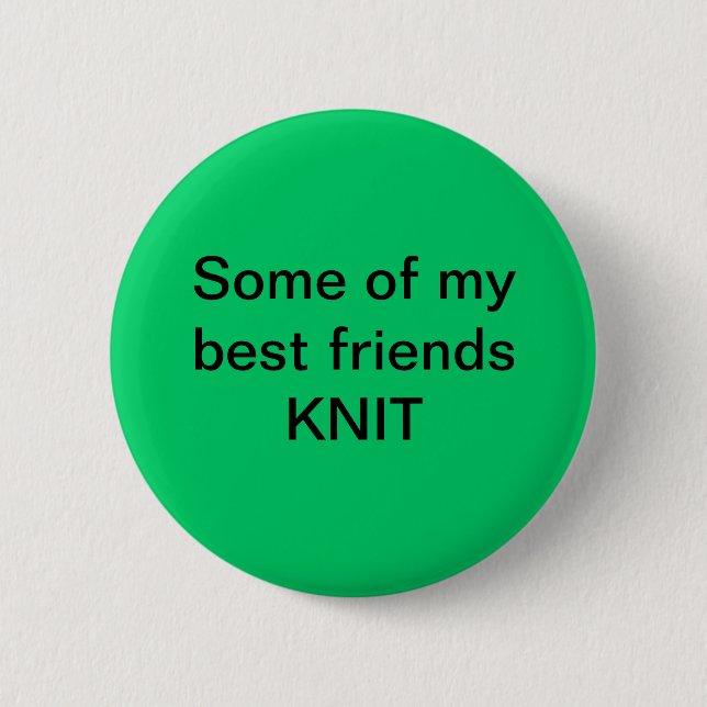 Best friends knit 2 inch round button (Front)