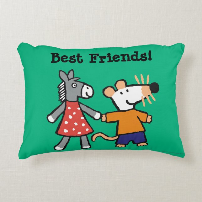 Best Friends Maisy and Dotty Hold Hands Accent Pillow (Front)