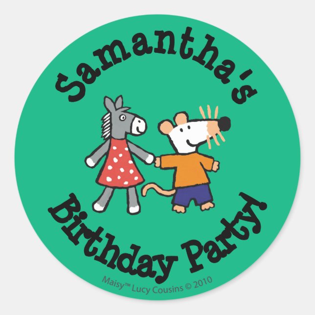 Best Friends Maisy and Dotty Hold Hands Classic Round Sticker (Front)