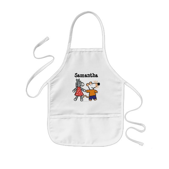 Best Friends Maisy and Dotty Hold Hands Kids Apron (Front)