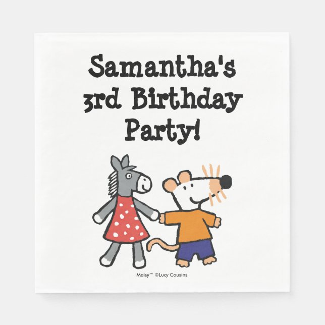 Best Friends Maisy and Dotty Hold Hands Napkin (Front)